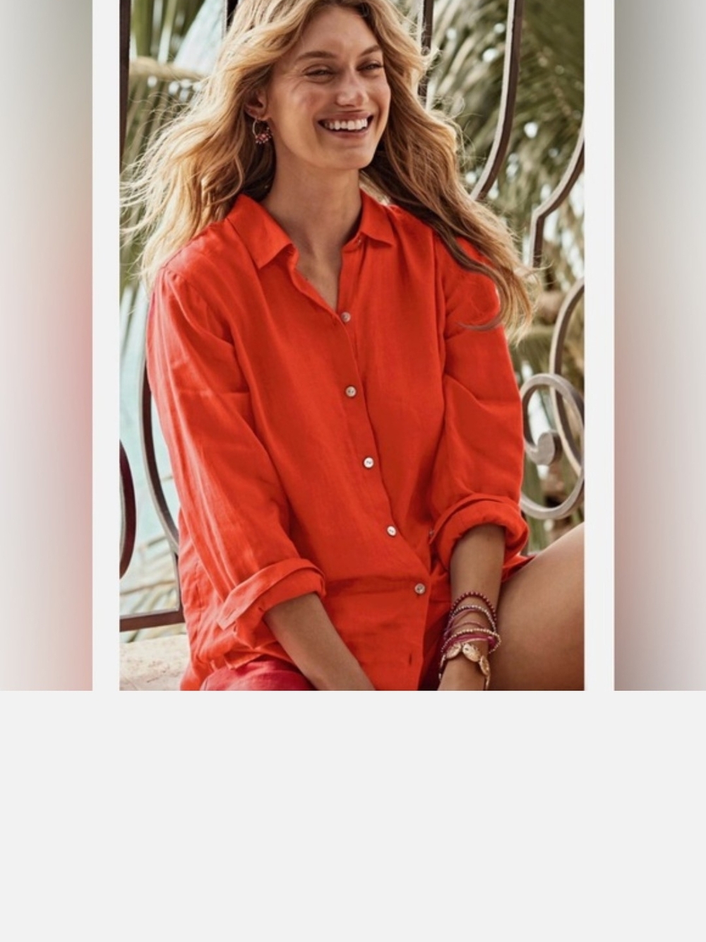Sigrid Olsen Button-Down 100% Linen Top Size 3XL